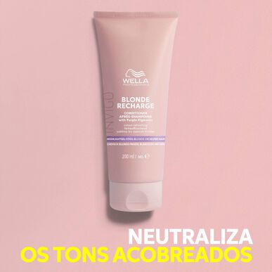 Après-shampoing Wella Professionals Invigo Blonde Recharge, soin illuminateur violet pour cheveux blonds