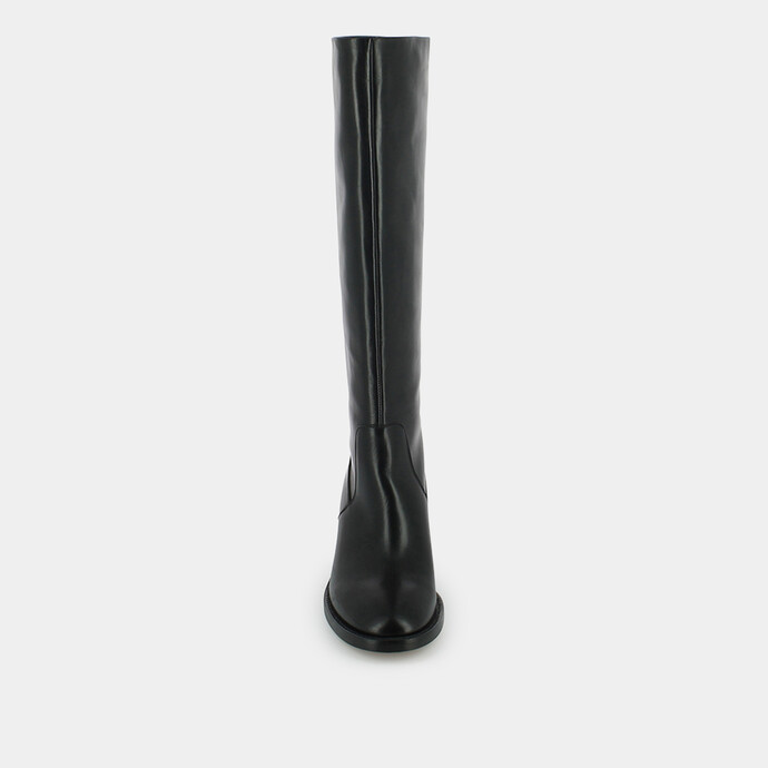 Bottes plates  en cuir noir