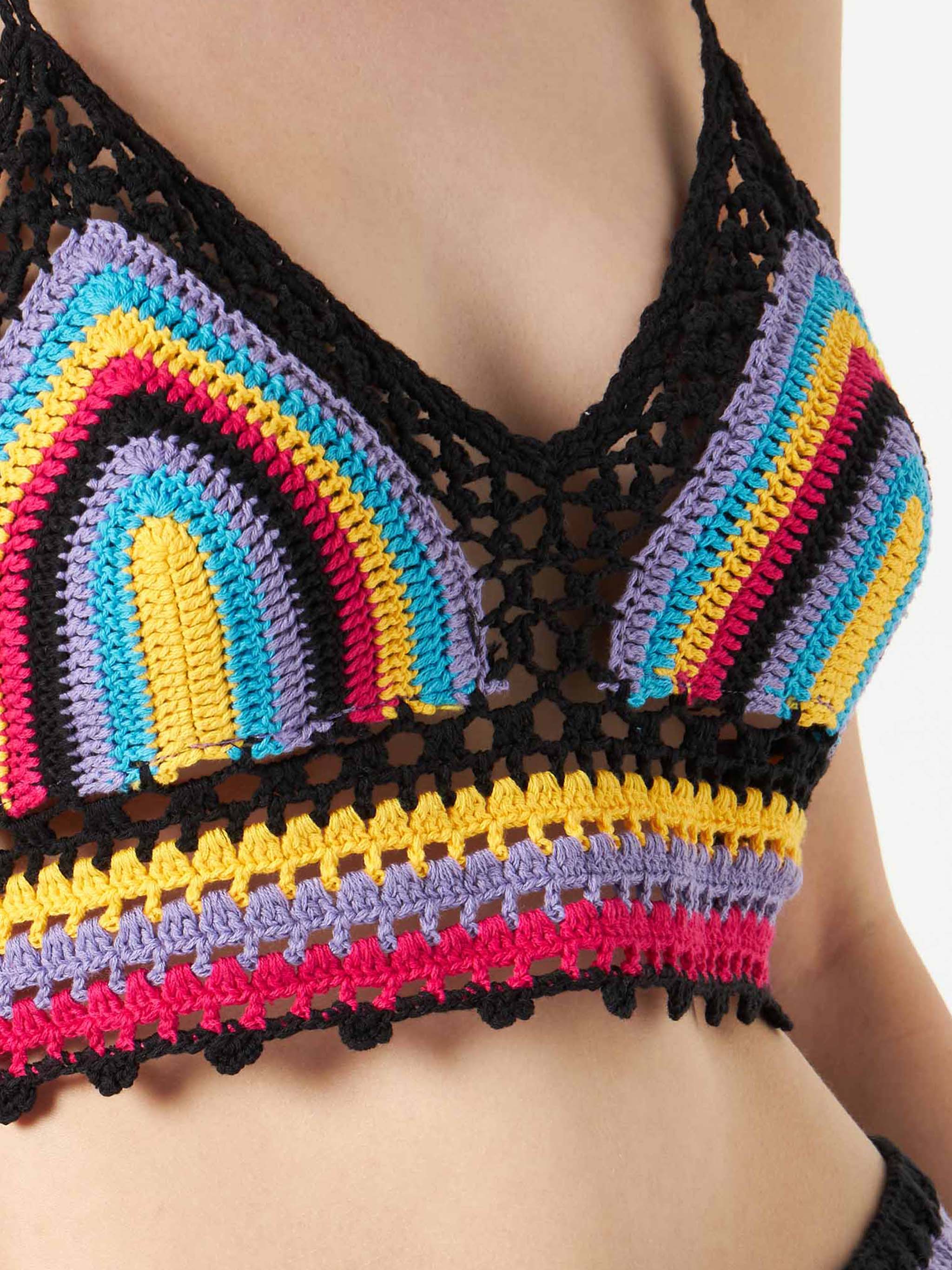 Multicolor gehaakte top