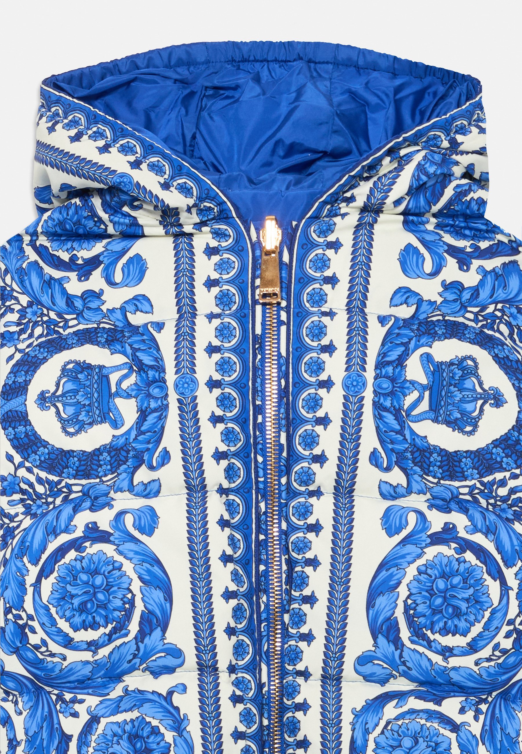 Versace REVERSIBLE JACKET BAROCCO KIDS UNISEX - Kurtka puchowa - skorupka jajka/królewski błękit