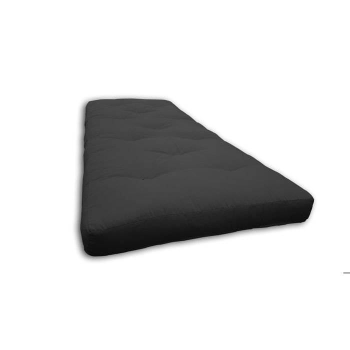 Futon en coton, couleur noir, 80x200x13 cm