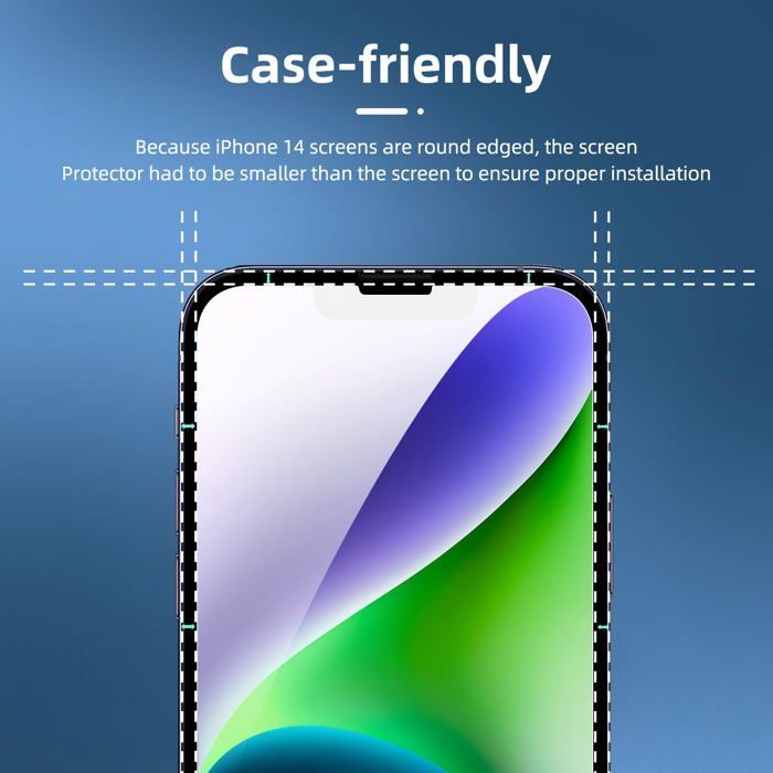 Kit com 6 peças: 3 protetores de tela de vidro temperado para iPhone 14 (6,1 polegadas) e 3 protetores de câmera traseira - Antirriscos - Sem bolhas