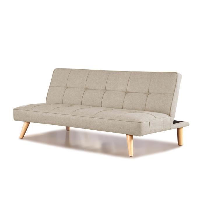 Siljan 3-Sitzer-Schlafsofa mit Klick-Klack-Mechanismus in Taupe -