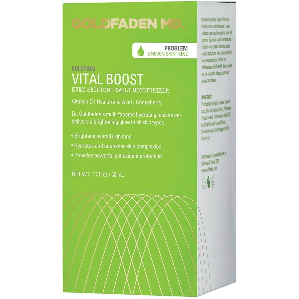 „Goldfaden Vital Boost“ dieninis kremas – drėkinamasis kremas tolygiam odos tonui – 50 ml