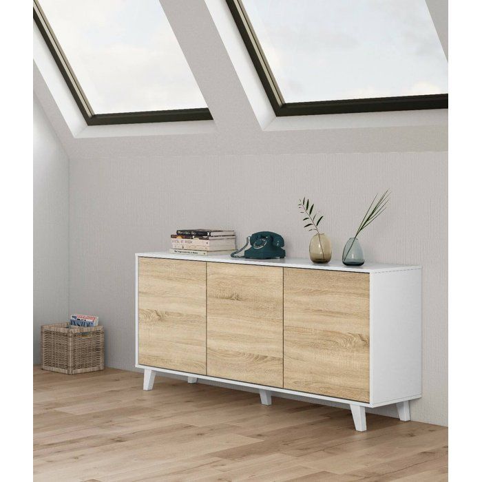Buffet Arvada, 154x41h75 cm, blanc