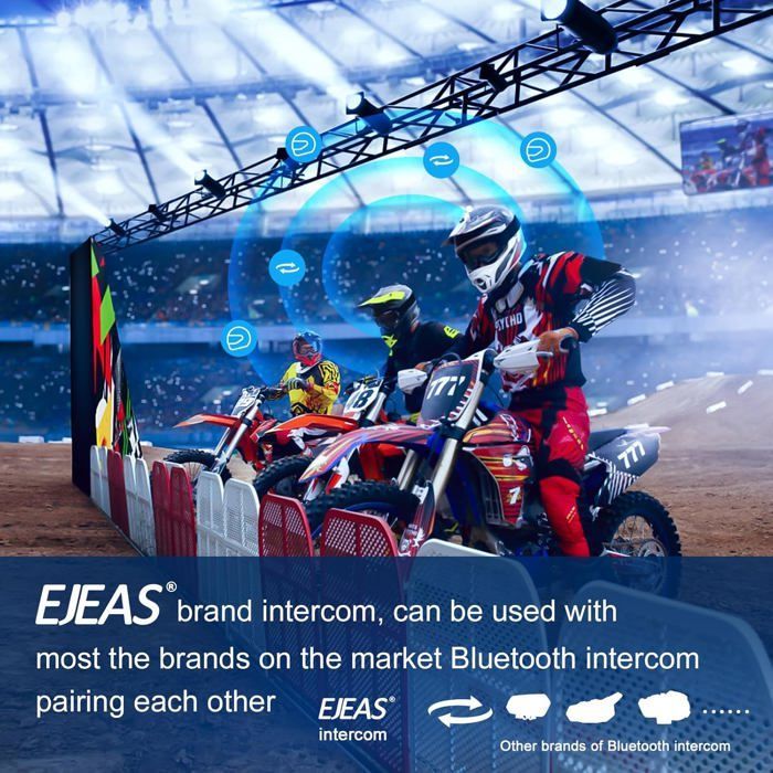 Intercomunicador Bluetooth V4 Plus para motos, 1500 m, comunicación para 4 motos motard, arbitras, esquís y quads.