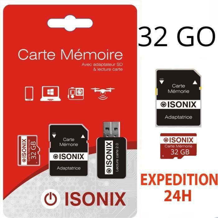 Scheda micro-SD ZISONIX - 32 GB - formato microSD - Compatibile con dispositivi microSD/SD