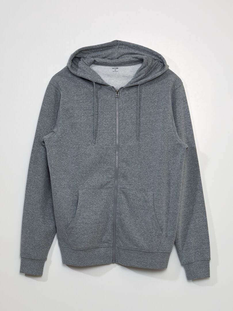 Hoodie met rits + 190 cm - GRIJS