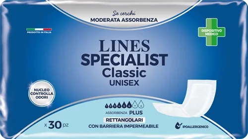LINES Lines Special Classic Rechteckwindeln, 30 Stück mit wasserdichter Barriere