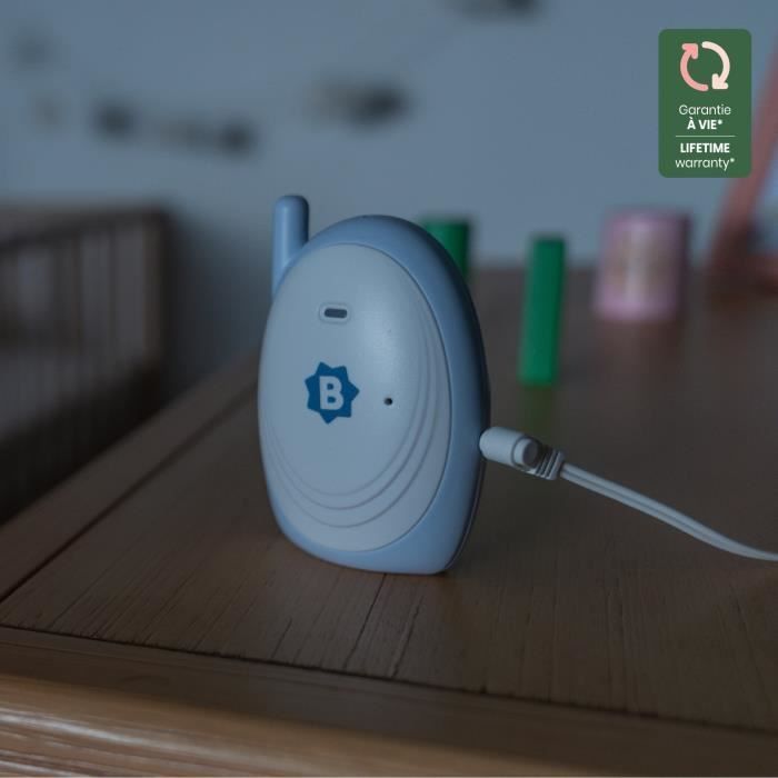 Badabulle Audio Babyfoon - Gebruiksvriendelijk - Bereik van 300 meter - Compacte babyfoon - Hoorbaar en visueel alarm
