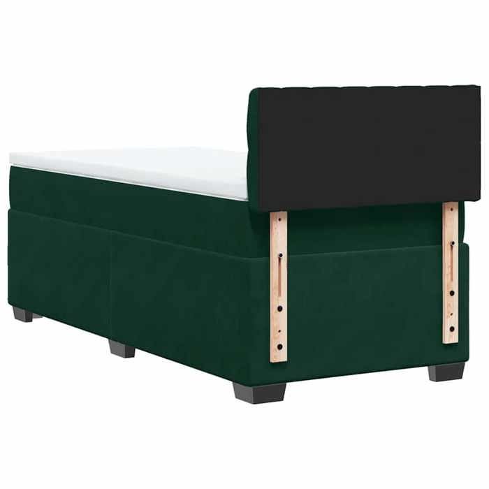 Struttura letto con materasso - Maison Exclusive - Velluto verde scuro - 80x200 cm - Massimo relax