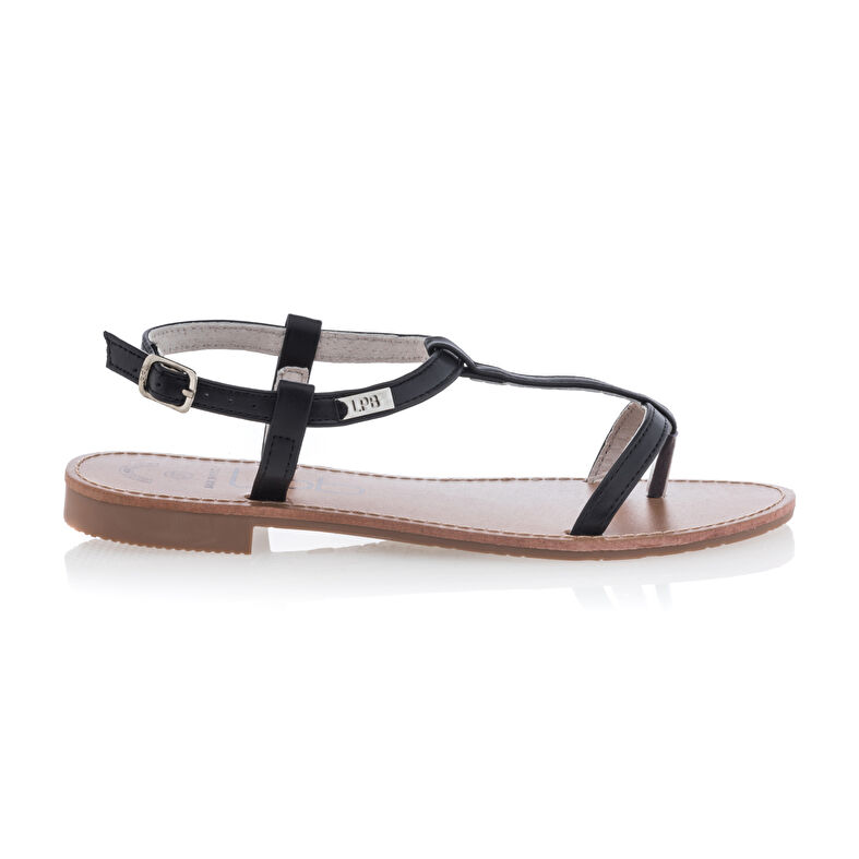 Női fekete flip-flop papucsok / tanga szandálok