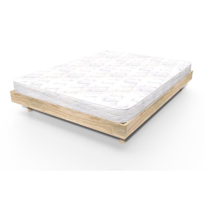 Slatted bed base - ABC FURNITURE - France Kit - 36 slats - Raw finish - 160x200