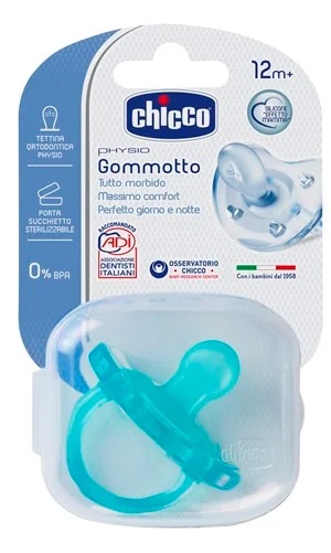 CHICCO Chicco Physio Soft Gommotto blauer Silikon-Schnuller ab 12 Monaten