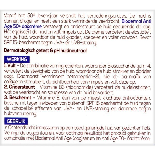 Biodermal Anti Age 50+ dnevna krema<br>50ml - Zrela koža