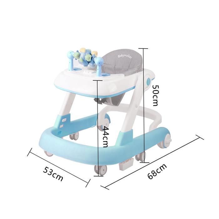 XUANYU - Girello convertibile 4 in 1 pieghevole - Con musica - Adatto per uso interno/esterno/Ideale come regalo - Blu