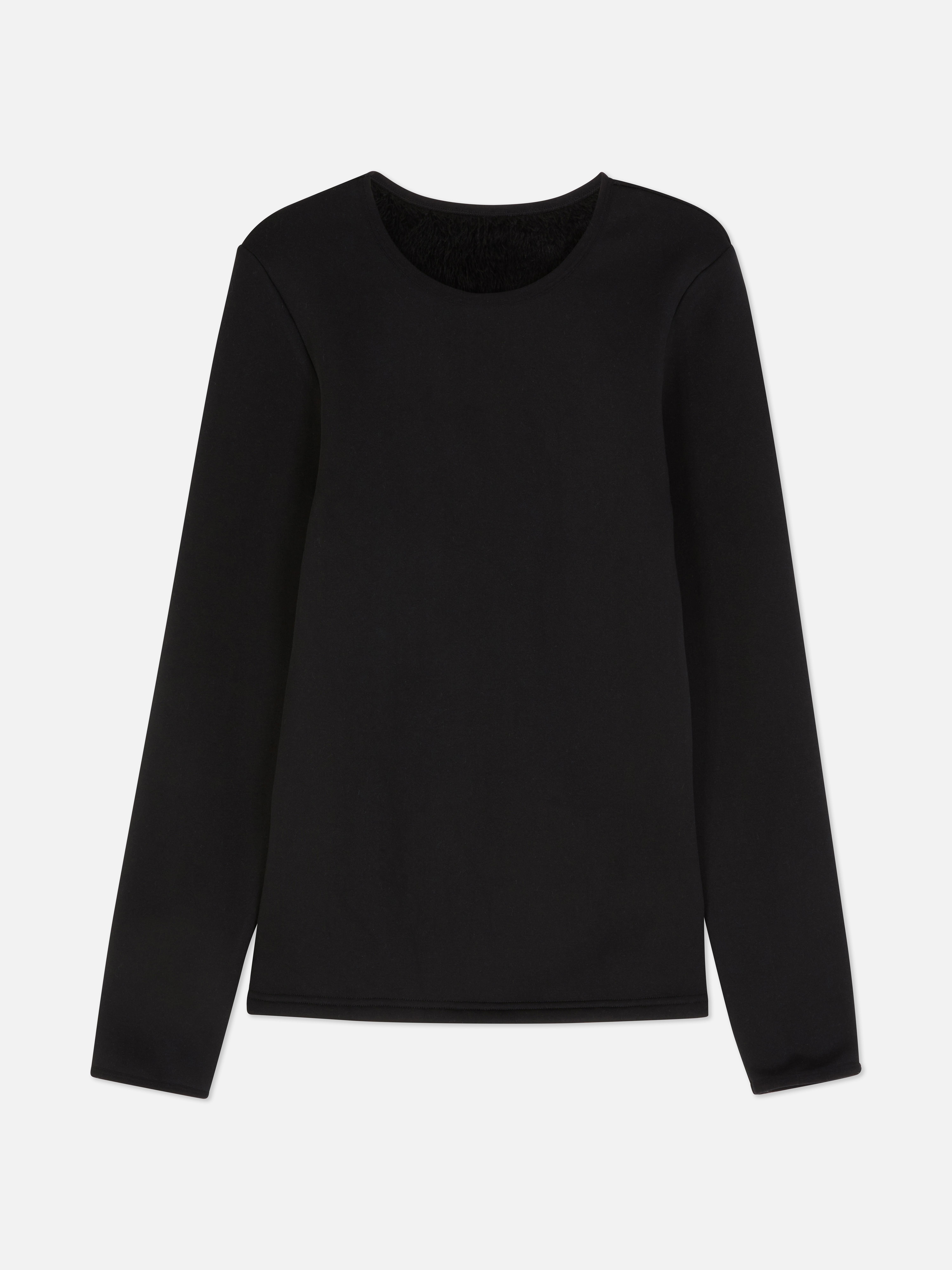 Maglia in velluto felpato a maniche lunghe e foderata. Questa maglia termica a maniche lunghe, caldamente foderata, è un capo basic perfetto.