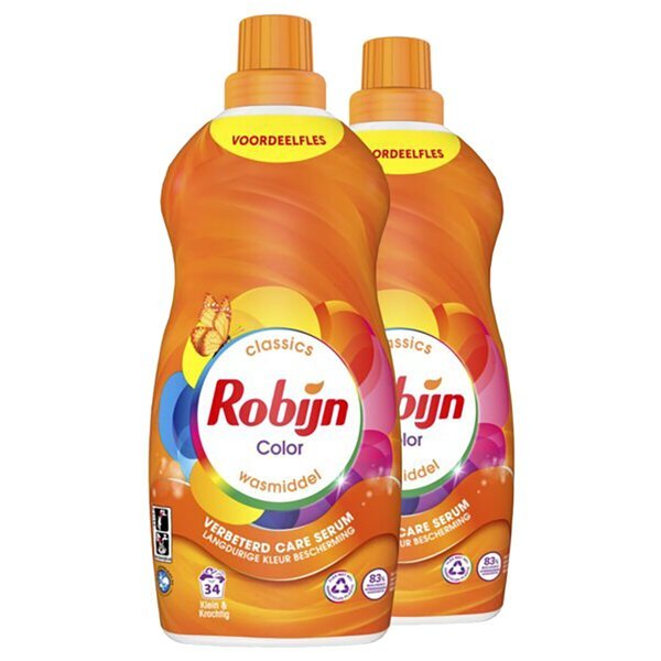 Robijn Classics Majhen in močan Tekoči detergent za barvno perilo Original<br>2 x 1190 ml, 78 pranj
