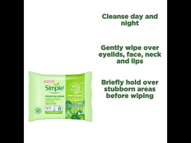 Salviette detergenti Simple Kind To Skin biodegradabili, confezione da 25 pezzi