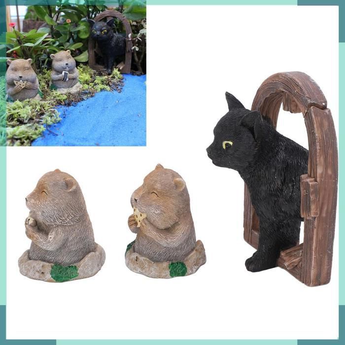 Adornos de ardillas terrestres KEENSO, adornos de jardín de ardillas terrestres, escultura de gato, decoración de césped, figuritas de resina, estatuilla decorativa