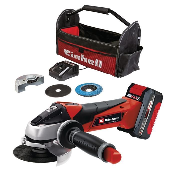 Einhell TE-AG 18/115 Li Cordless 115mm Angle Grinder Kit - PXC (18V) Supplied with 4.0Ah Battery and Charger
