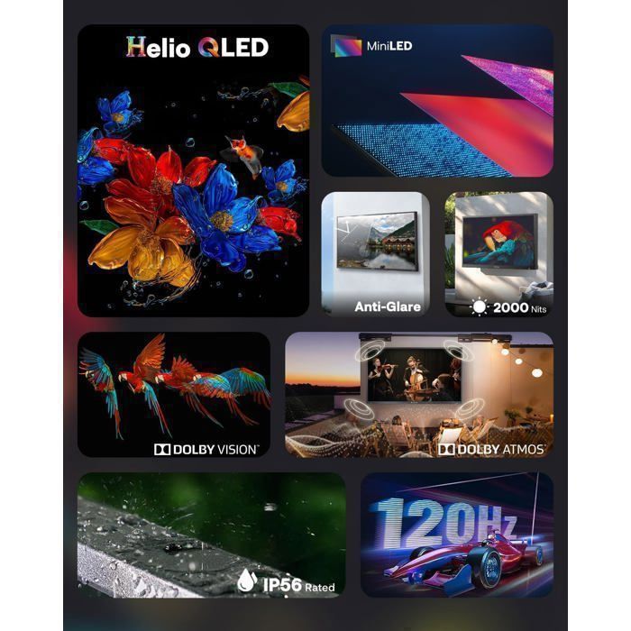 Televisor de cine SYLVOX Helio QLED para exteriores - 75