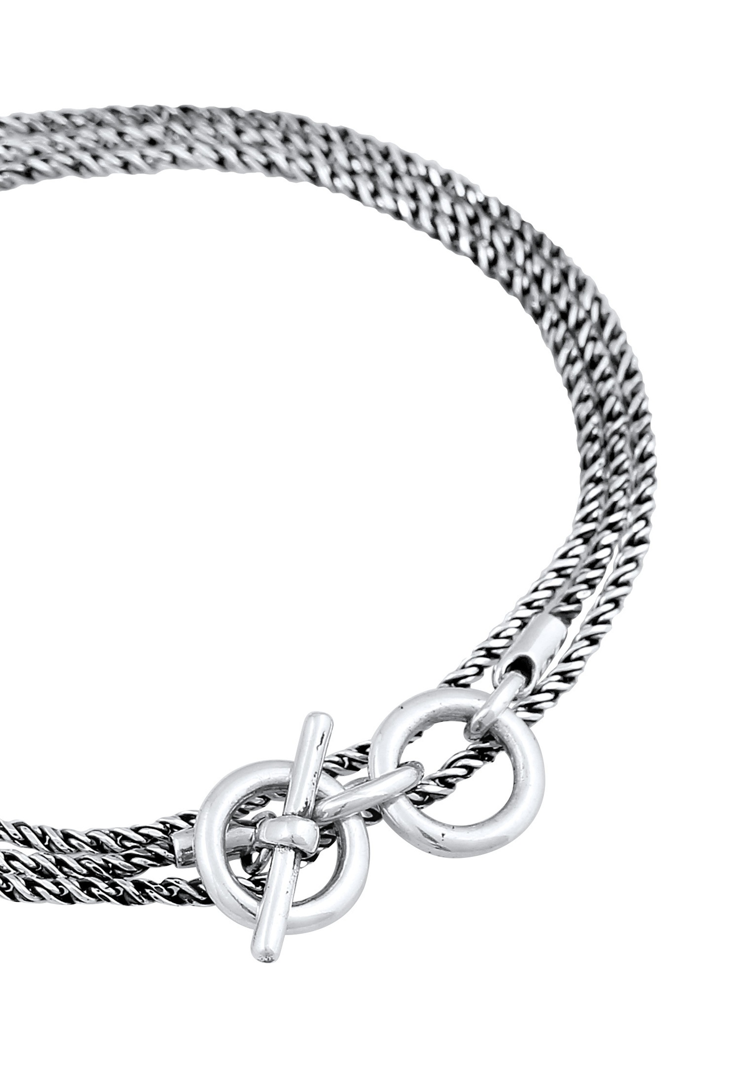 KUZZOI Collier en argent sterling 925 pour hommes, avec cordon en os en T, solide et oxydé.
