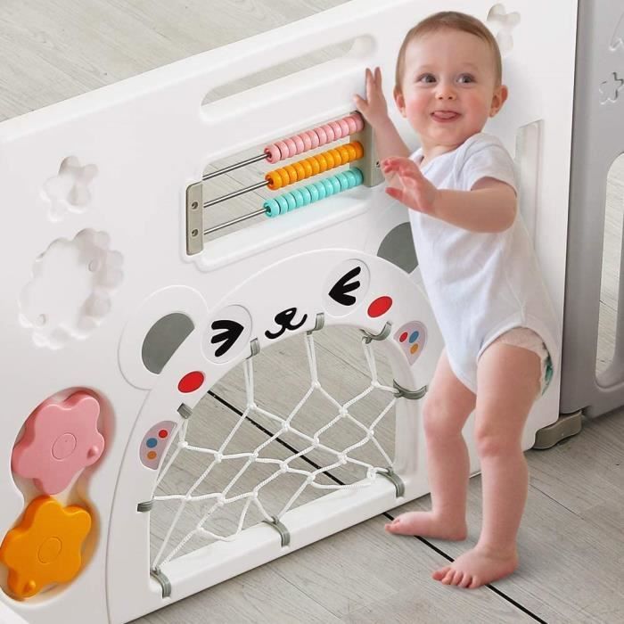Box per bambini, cancelletto di sicurezza, box taglia L, box per bambini in plastica ecologica, adatto a bambini da 0 a 6 anni (10 pannelli)