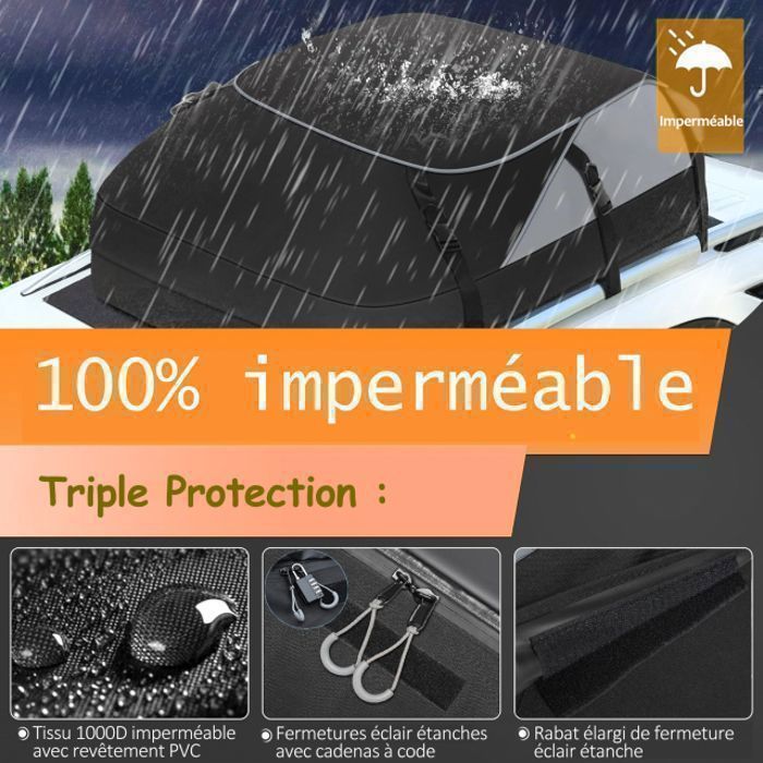 Dachbox – 700 l / 25 Kubikfuß – Wasserdichte, weiche Dachbox für alle Fahrzeuge mit/ohne Dachreling – Abschließbar