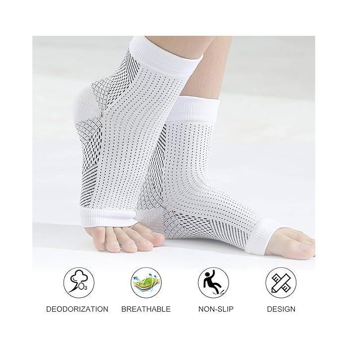Pack of 4 pairs of compression socks for plantar fasciitis, for women and men, medical ankle support - XXL