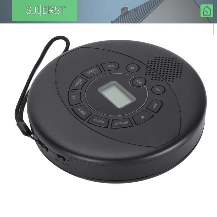 sjlerst lecteur CD rechargeable Lecteur CD Portable 1500mAh, lecteur de musique CD Rechargeable, Support CD cd-rw MP3 son baladeur