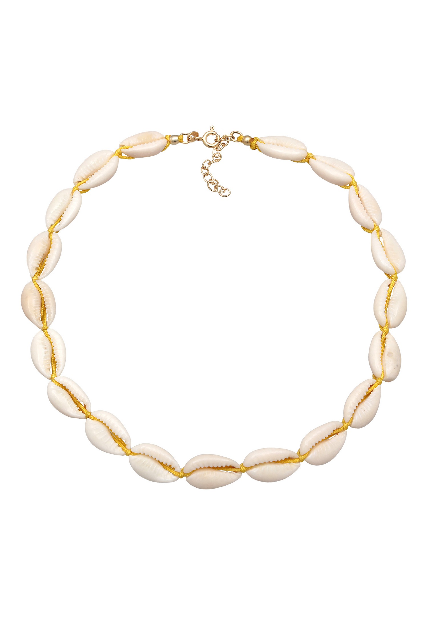 Elli Femmes Choker tendance plage avec coquillages cauris en argent sterling 925 plaqué or