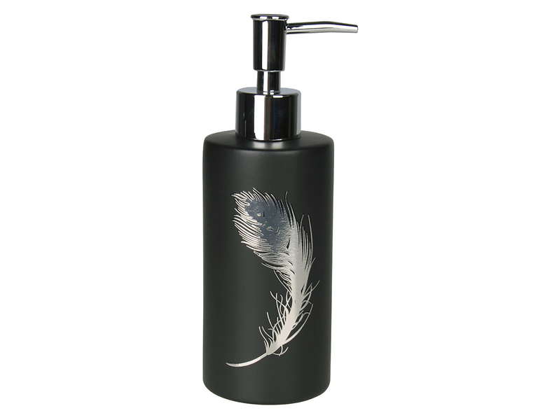 Dozownik do mydła ceramiczny Piume 300 ml czarny
