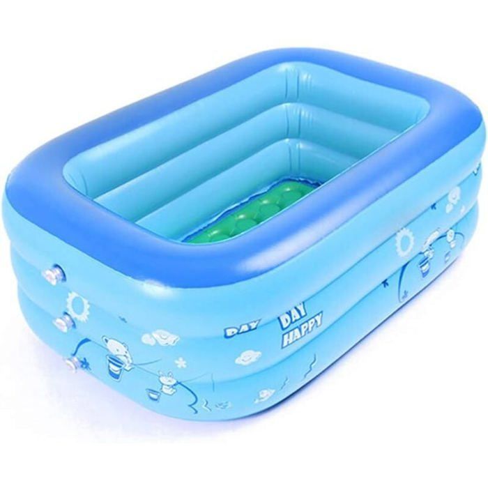 Piscina hinchable para bebés, piscina pequeña plegable de PVC de 120 x 70 x 35 cm, transmisor FM para coche.