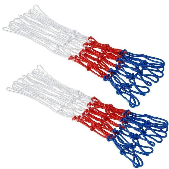 Red de baloncesto multicolor - Paquete de 2 - Nylon - 53 cm - Para interior/exterior