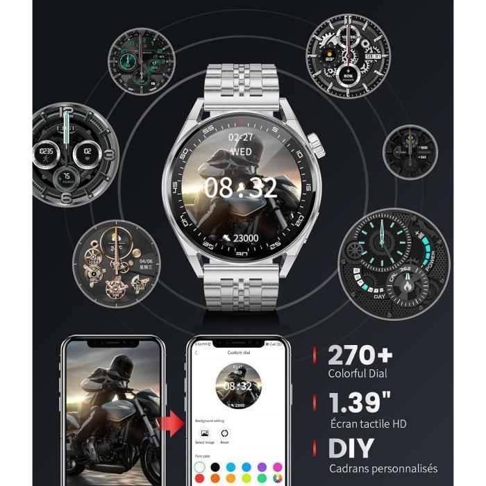 TRAHOO Men's Smartwatch - Bluetooth Calling - 100+ Sports Modes - Wireless Charging - Blood Pressure Monitoring