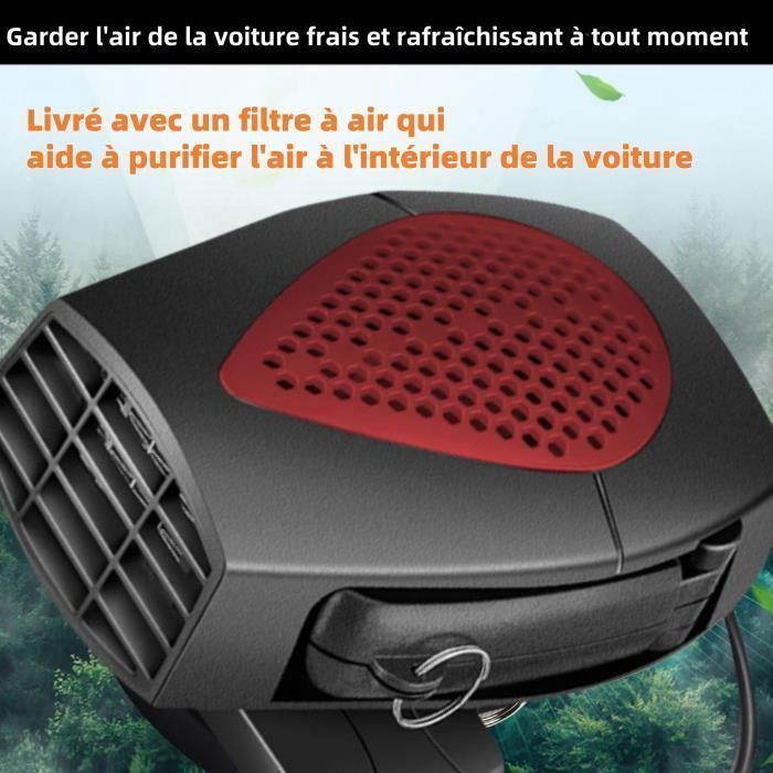 Calefactor para coche - 24 V - 150 W - Portátil 2 en 1 - Ventilador con base giratoria de 360° - Universal