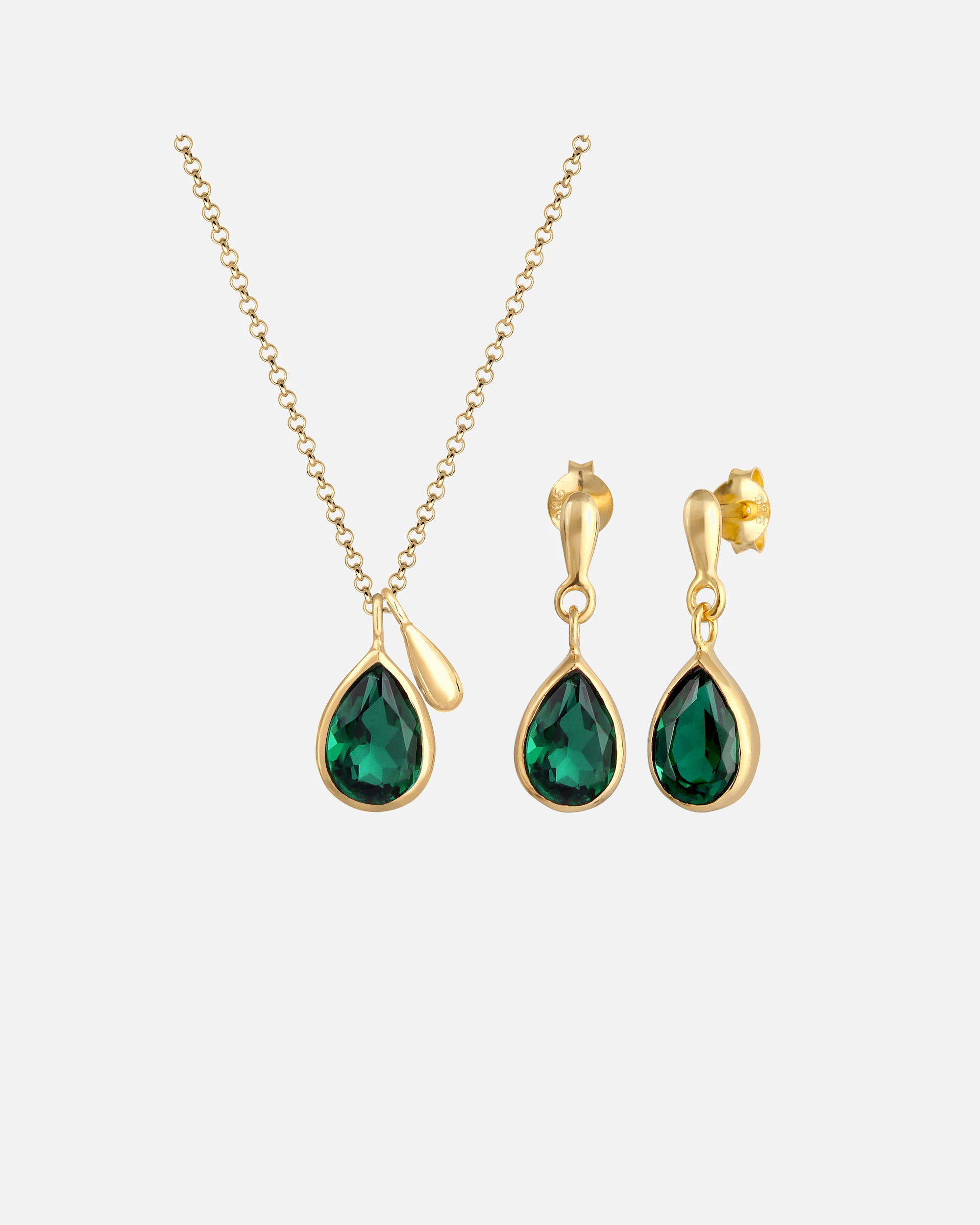 Elli PREMIUM Femmes Goutte Pendentif d'oreilles Set avec quartz pierres précieuses en argent sterling 925 plaqué or