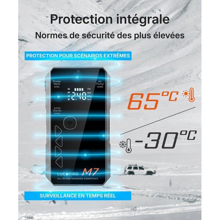 Booster batterie voiture intelligent - SWAPY - Modèle M7 - 12V - Compresseur 150 PSI - 60Wh