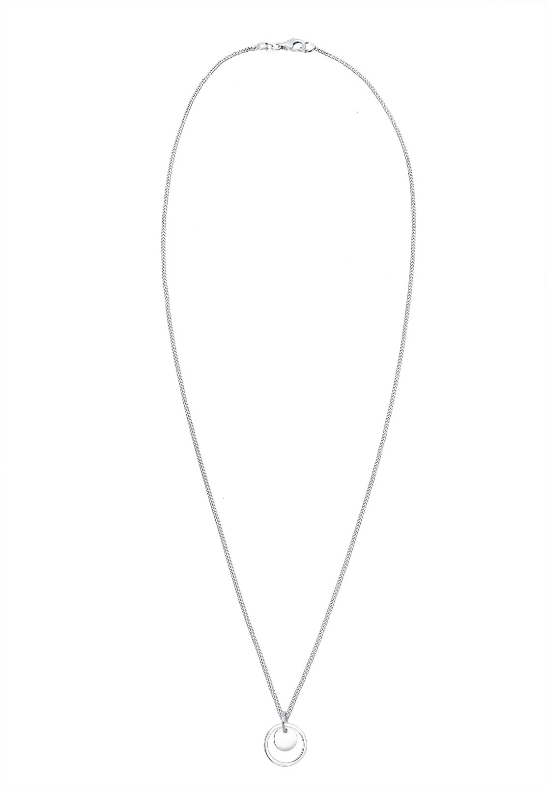 Elli Femmes Pendentif Cercle Plaquette Geo Look en Argent Sterling 925