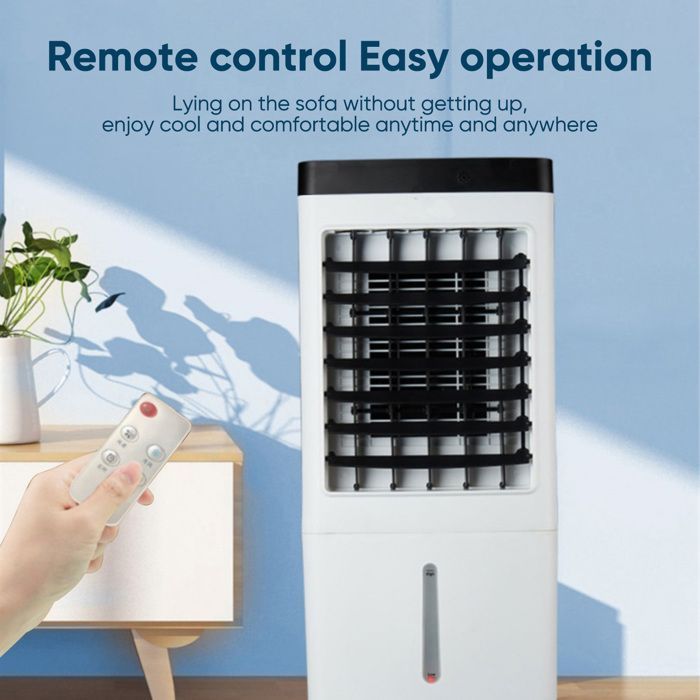 Climatiseur rafraichisseur d'air , Ventilateur rafraîchisseur puissant avec télécommande, Réservoir 10L, 3 vitesses, faible bruit