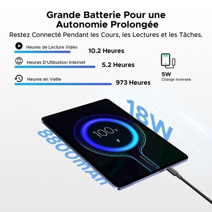 AORLYM P11 Pro Android 16 Tablette Tactile,2,4K IPS Écran Tablette avec Stylet,48Go+128Go Tablette 11 Pouces, 8800mAh,Gemini AI-Noir