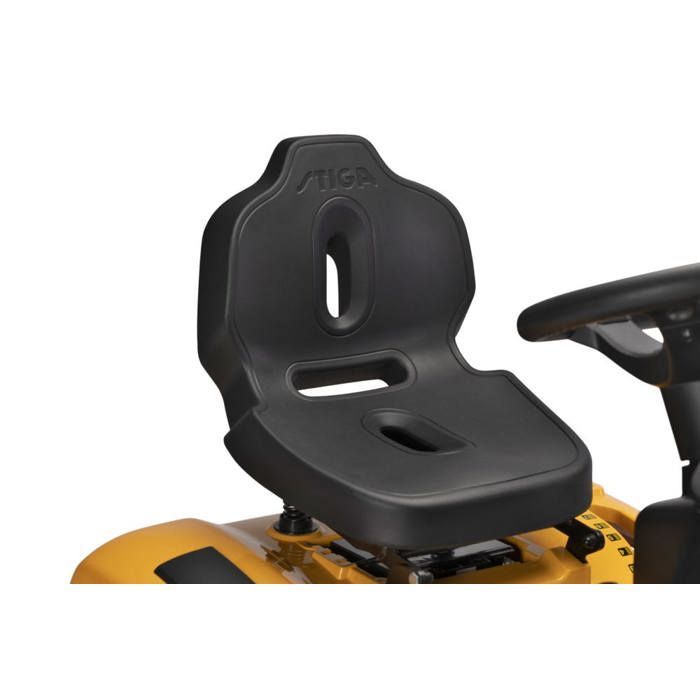 STIGA TORNADO 598E TRATTORE DA GIARDINO A BATTERIA, 48V 40AH, 98CM – MODALITÀ ECO, BLUETOOTH – PRATO FINO A 4.500 M²