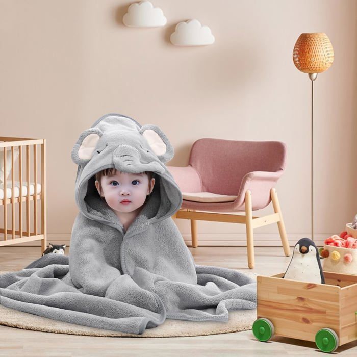 Juego de toallas para bebé, toalla de baño con capucha de 3 piezas para bebé, capa de baño para recién nacido, toalla de baño súper absorbente.