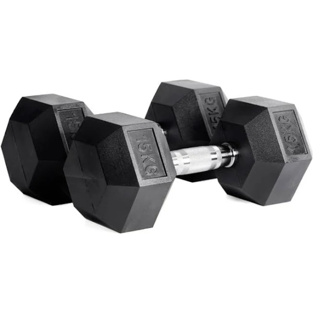  Ozio 15 kg-os hatszögletű súlyzók (pár)