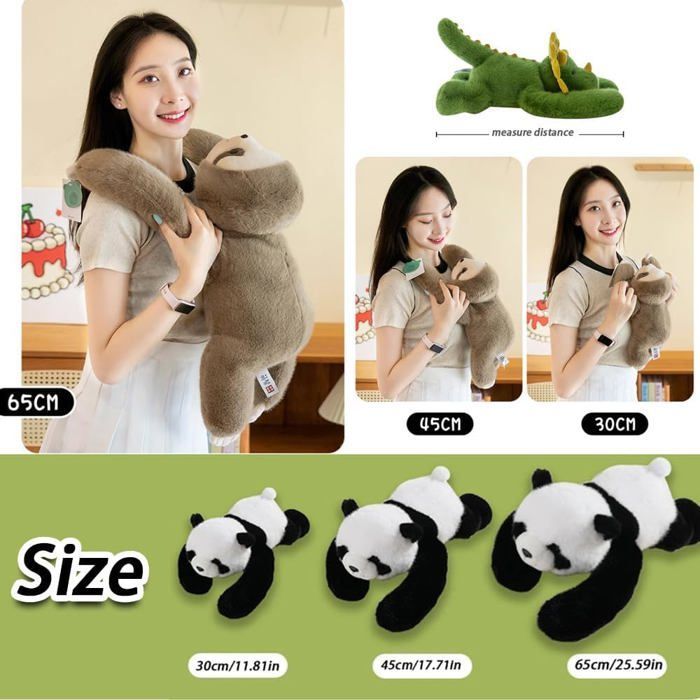 Panda de Pelúcia Ponderado de 1kg (65cm) - Anti-ansiedade e Auxilia no Sono - Travesseiro Calmante para Adultos/Crianças