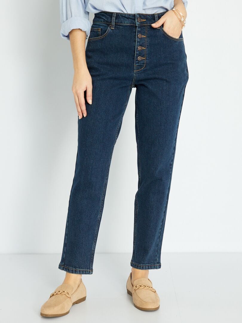 Zeer hoge taille mom jeans - L28 - BLAUW