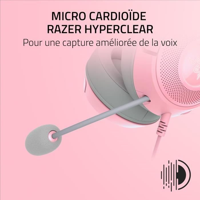 Casque Filaire RGB - RAZER - Kraken Kitty V2 - Oreilles de Chat - Micro HyperClear - Son Surround 7.1
