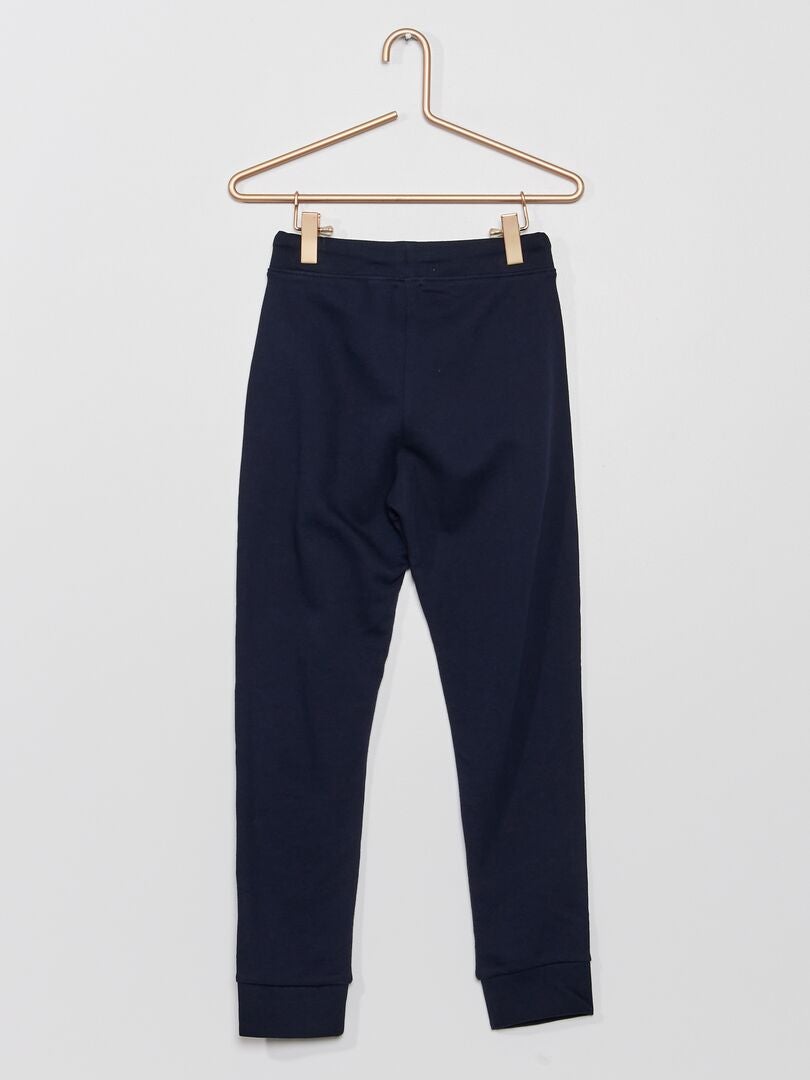 Effen katoenen joggingbroek - Marineblauw