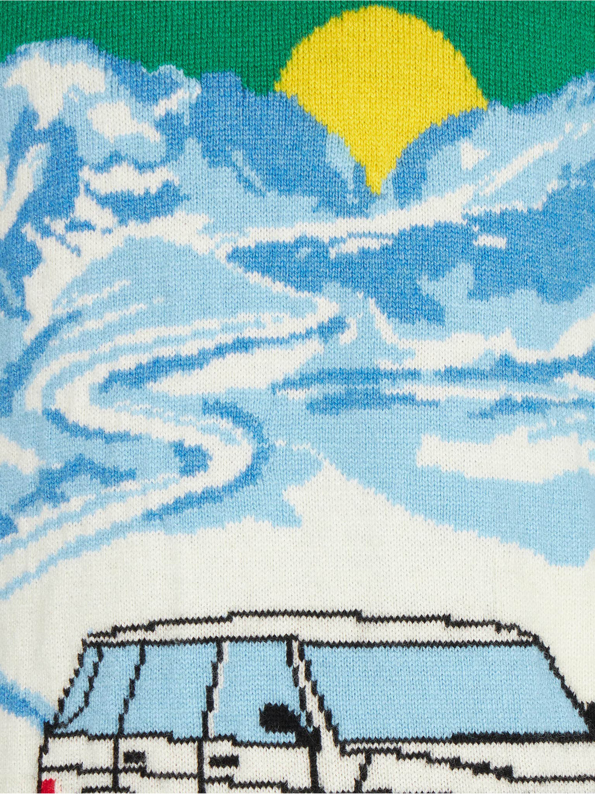 Grüner St. Moritz Jacquard-Pullover für Kinder